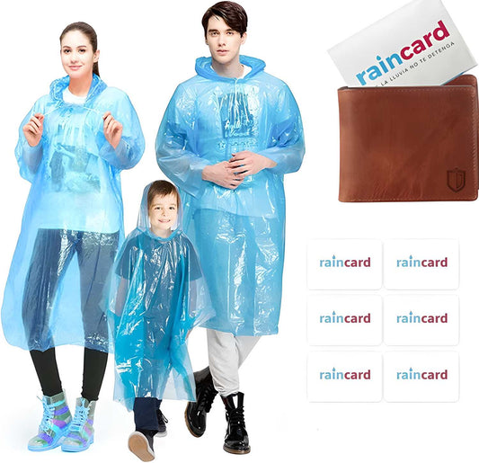 FULLY Reusable Wallet Rain Card Rain Coat for Adults (Set of 5) Multicolour